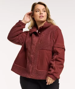 Plus Size FLX Boucle Mixed-Media Jacket