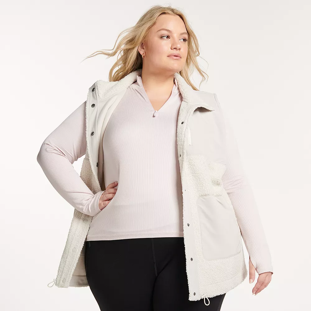 Plus Size FLX Boucle Mixed-Media Vest - Image 3