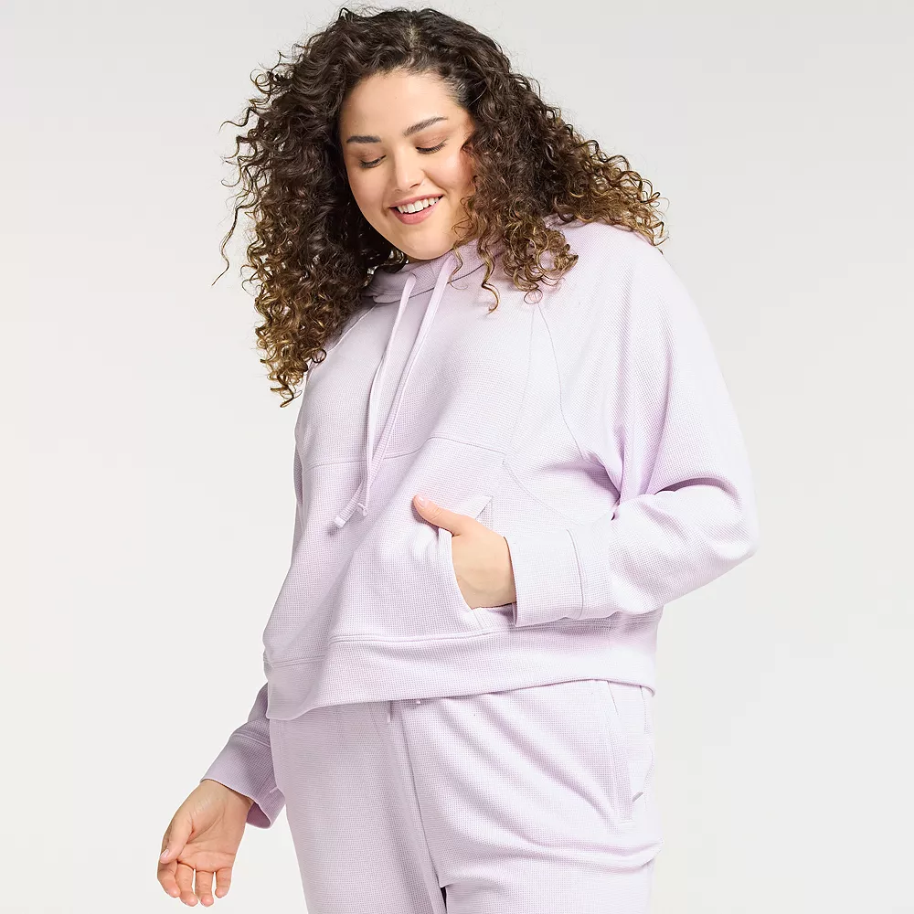 Plus Size FLX Waffle Crop Hoodie - Image 2