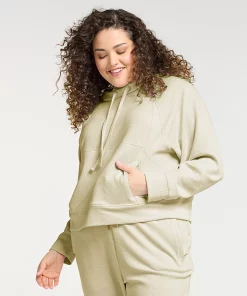 Plus Size FLX Waffle Crop Hoodie