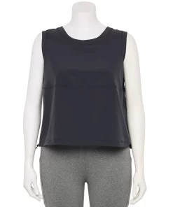 Plus Size FLX Cinch-Back Woven Tank