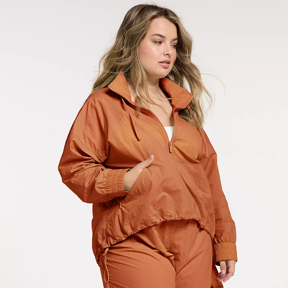 Plus Size FLX Half-Zip Woven Crop Jacket - Image 2