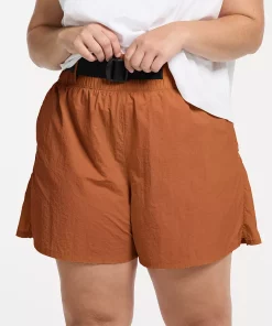 Plus Size FLX Buckle-Front Twill Shorts