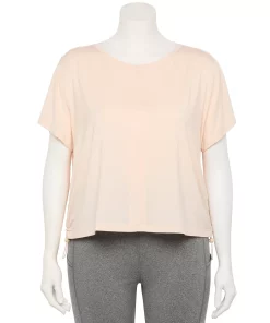 Plus Size FLX Cinched-Side Keyhole Back Tee