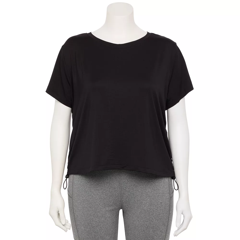 Plus Size FLX Cinched-Side Keyhole Back Tee - Image 2