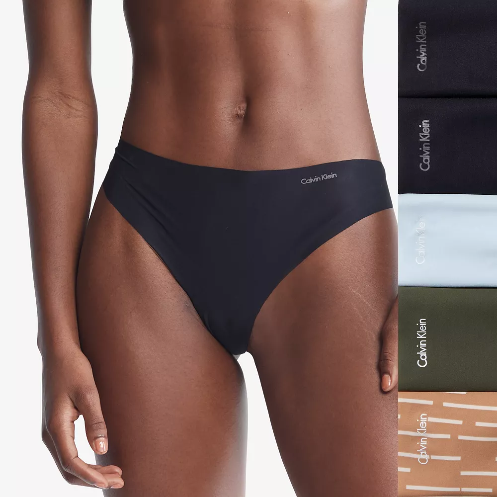 Women's Calvin Klein Invisibles 5-pk. Thong Panty Set QD3556 - Image 2