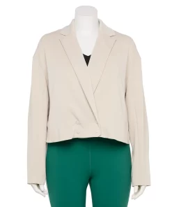 Plus Size FLX Double-Breasted Crop Blazer