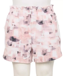 Plus Size FLX High-Rise Paper Bag Shorts