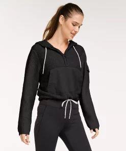 Women's FLX Hooded Half-Zip Mixed-Media Pullover