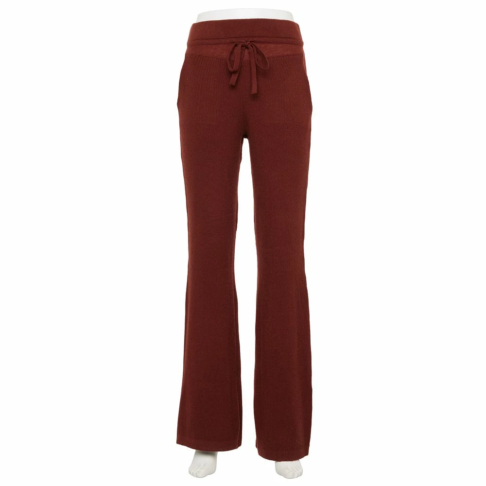 Women's FLX Ribbed High-Waisted Flared Sweater Pants - Image 2