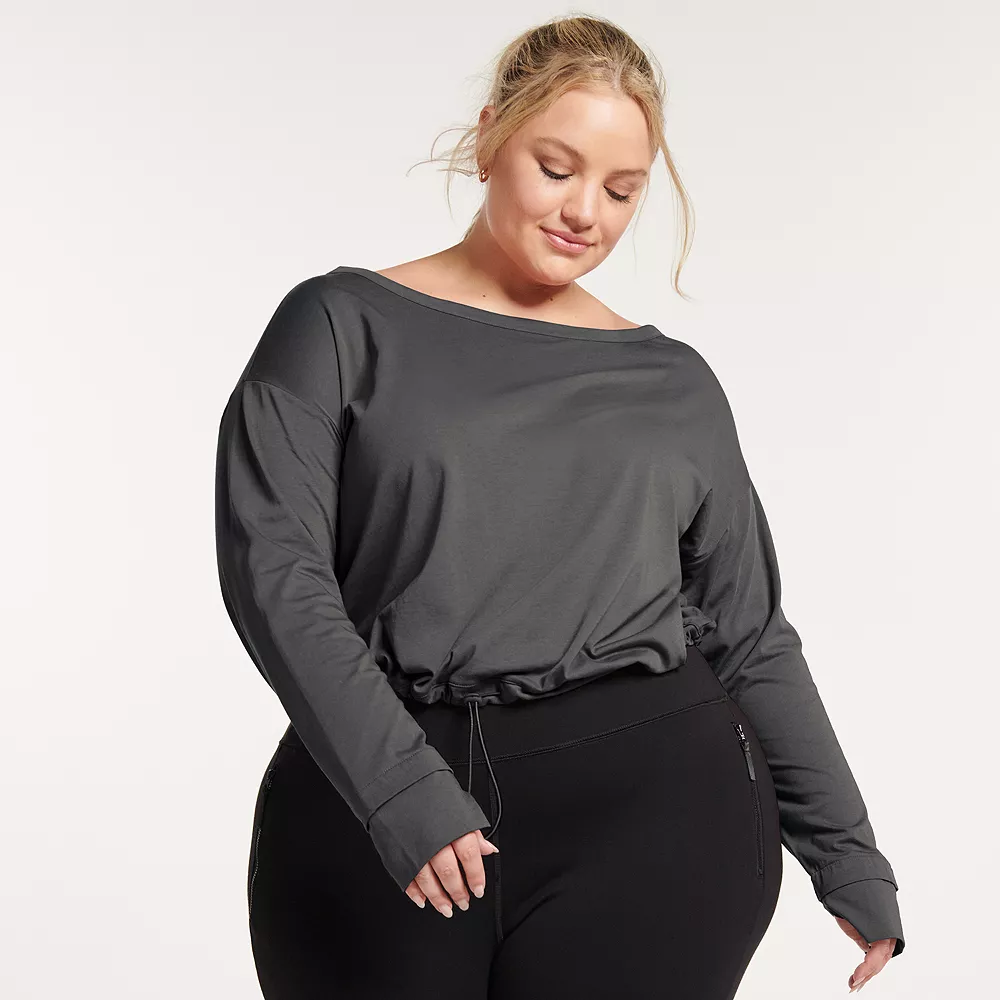 Plus Size FLX Cinched Bungee-Hem Top - Image 2