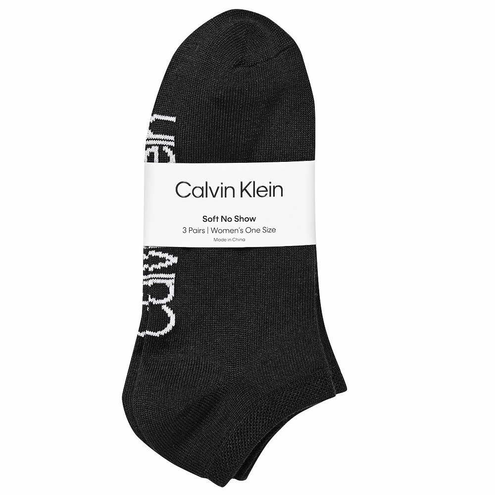 Women's Calvin Klein 3 Pack Supersoft Flat Knit No Show Socks - Image 4