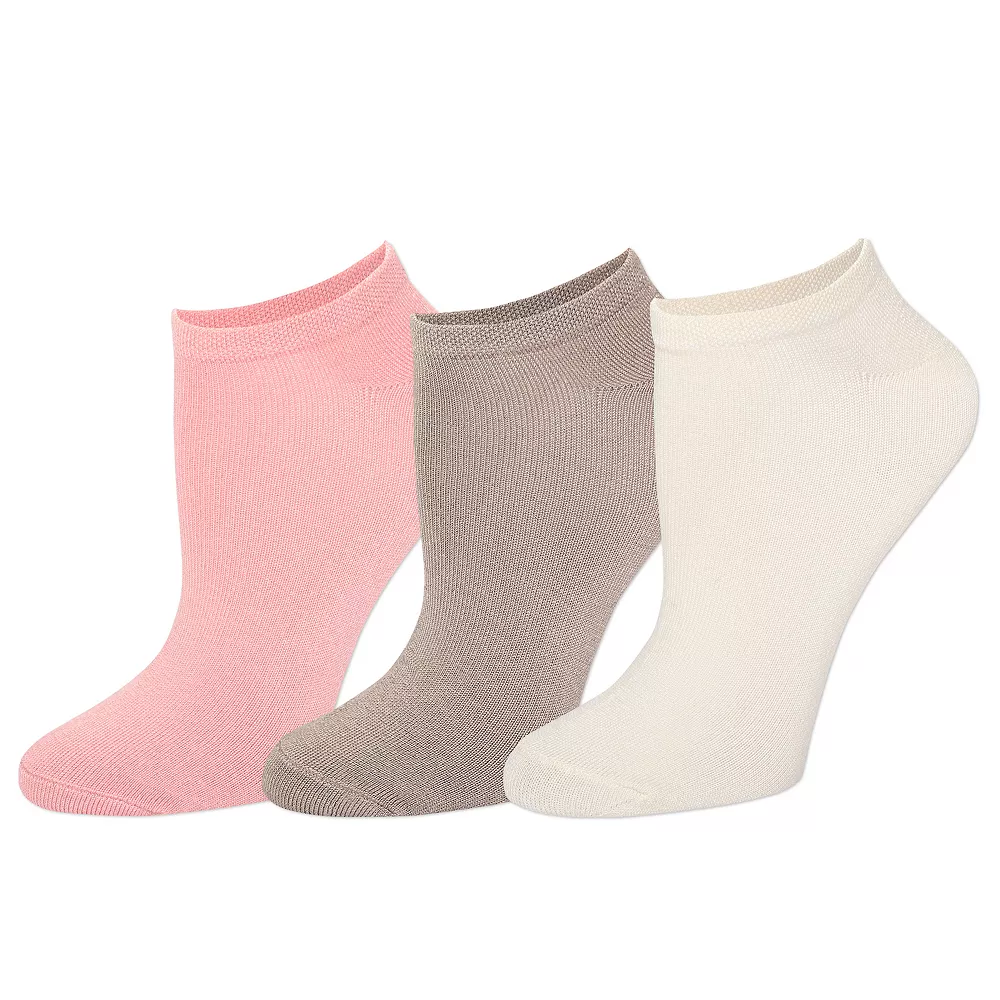 Women's Calvin Klein 3 Pack Supersoft Flat Knit No Show Socks - Image 2