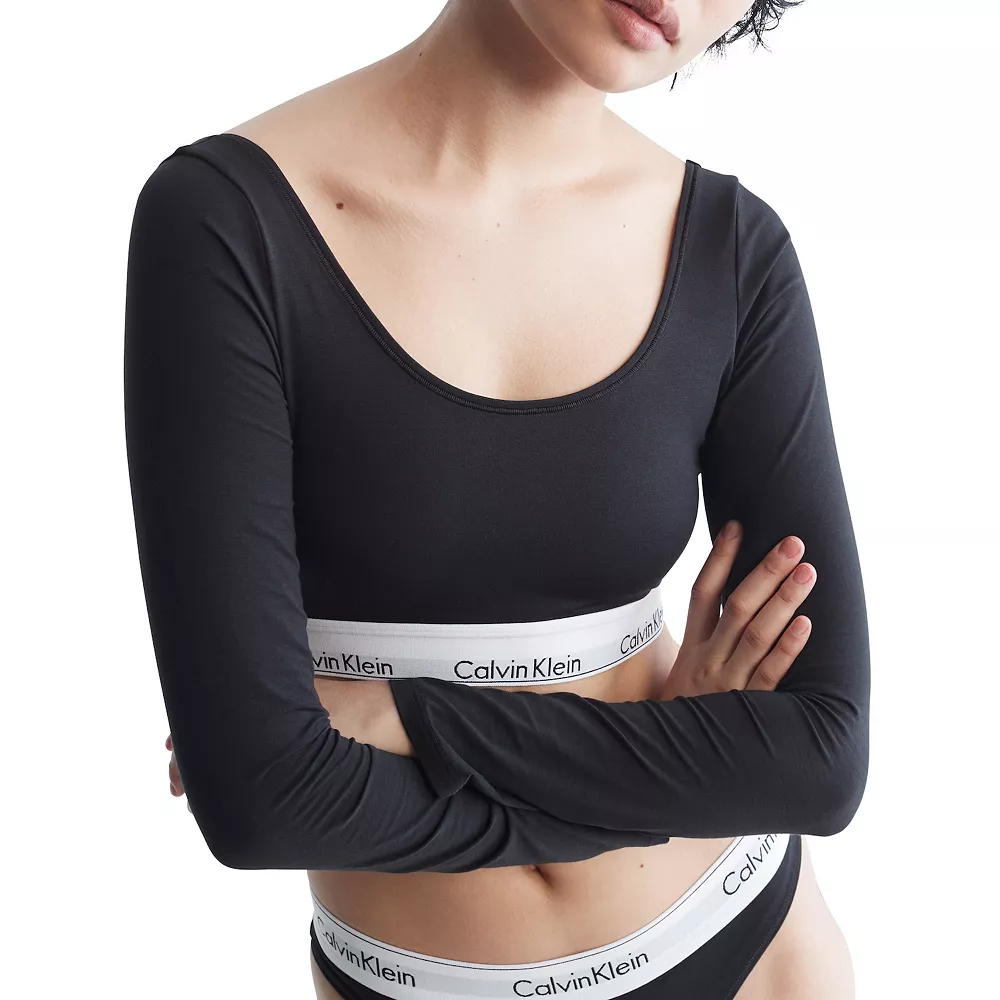 Calvin Klein Modern Cotton Unlined Long Sleeve Bralette QF7010 - Image 4