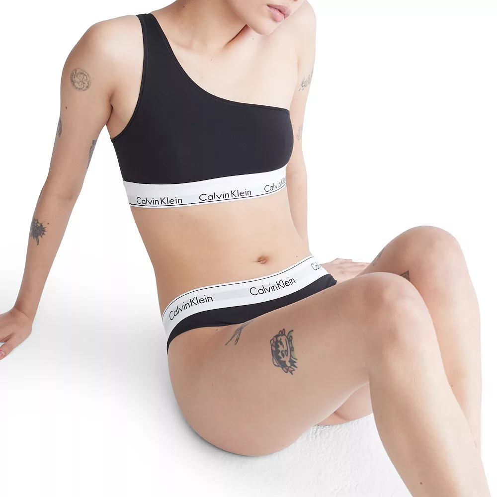 Calvin Klein Modern Cotton Unlined One-Shoulder Bralette QF7007 - Image 4