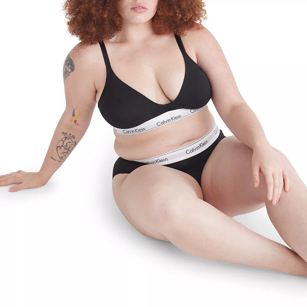 Plus Size Calvin Klein Modern Cotton Lightly Lined Triangle Bralette QF7062 - Image 5