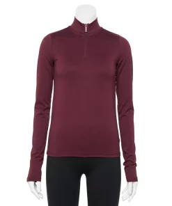 Women's FLX Balance Ribbed Quarter-Zip Mockneck Top