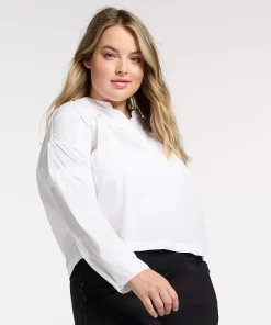 Plus Size FLX Woven Popover Top